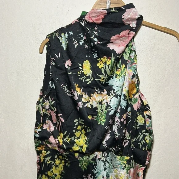 Petal+Pup Annabelle Halter Neck MIDI Dress Black Floral Size Large NWT - Picture 8 of 12